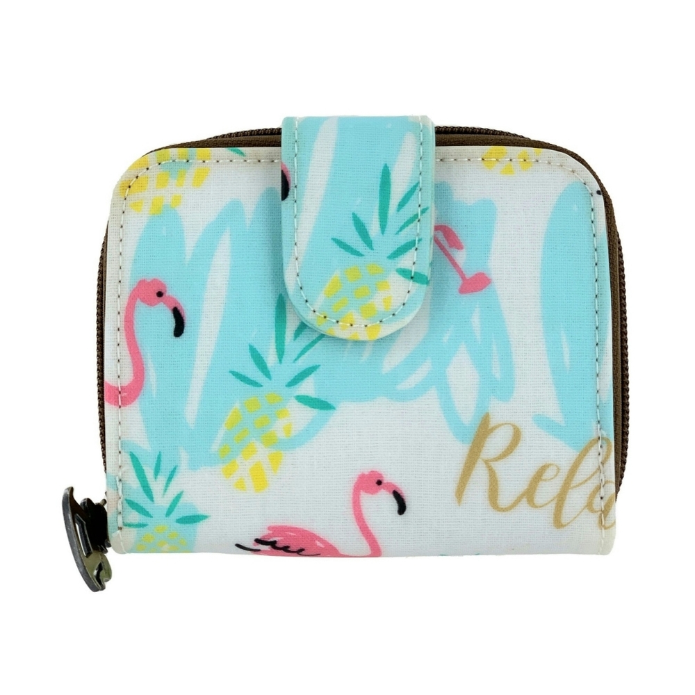 Waterproof Flamingo Short Snap Wallet Coin Purse - Picture 1 of 10